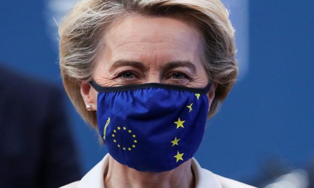 Kommissionspräsidentin Ursula von der Leyen bei einem EU-Gipfel im Dezember 2020, auf einem der Höhepunkte der Pandemie.