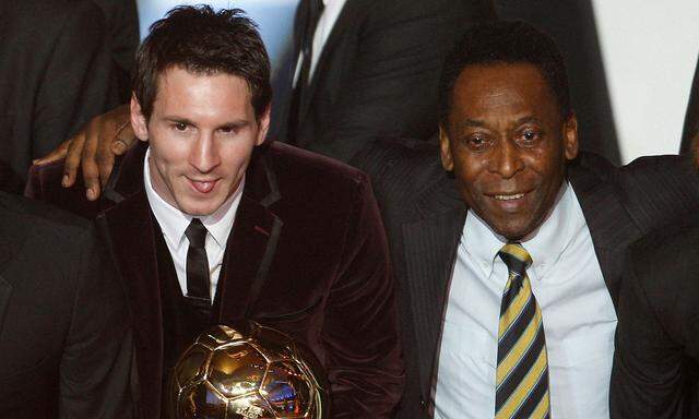 Pelé mit Lionel Messi 2011.