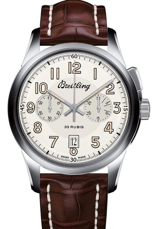 Der Breitling „Transocean Chronograph 1915“ kann mit Leder- oder Milaneseband bezogen werden.