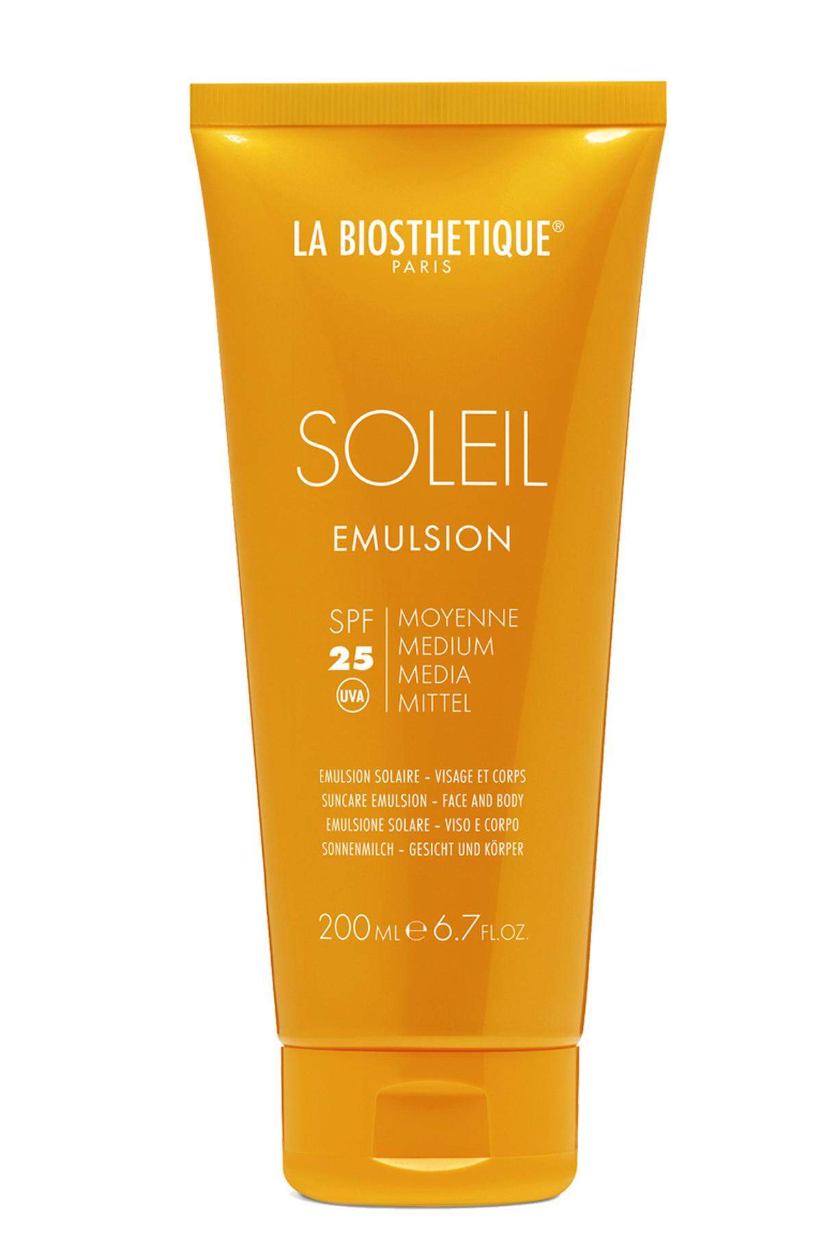 „Haut Soleil Emulsion“, SPF 25, 200 ml 29,60 Euro.