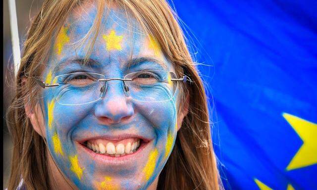23 06 2018 London United Kingdom People s Vote March for Second Referendum A woman with an EU