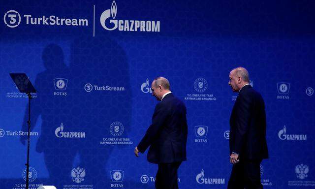 Erdogan und Putin bei der Eröffnung der Pipeline "TurkStream"