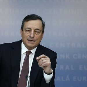 European Central Bank President Draghi gestures during the monthly ECB news conference in Frankfurt