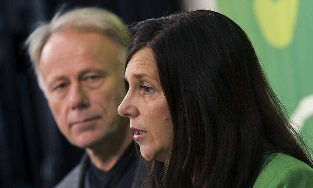 Green Party's Goering-Eckardt and Trittin attend a news conference in Berlin after being announced top-candidates in general election