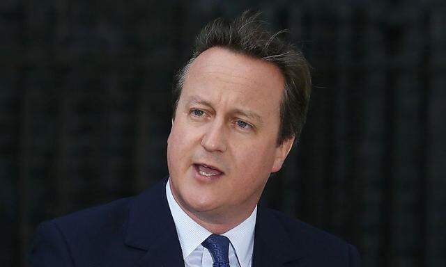 Cameron bei seiner letzten Ansprache vor der Downing Street 10