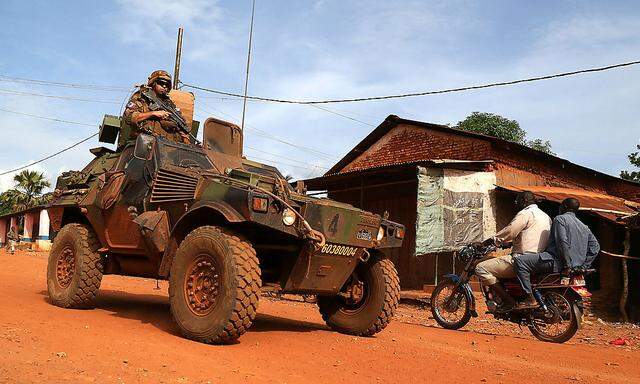 Französische Soldaten auf Patrouille in Zentralafrika