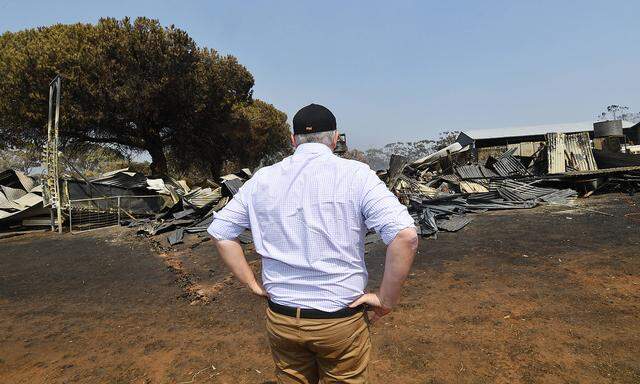 Australiens Premierminister Scott Morrison besuchte die durch die Feuer zerstörte Kangaraoo-Insel.