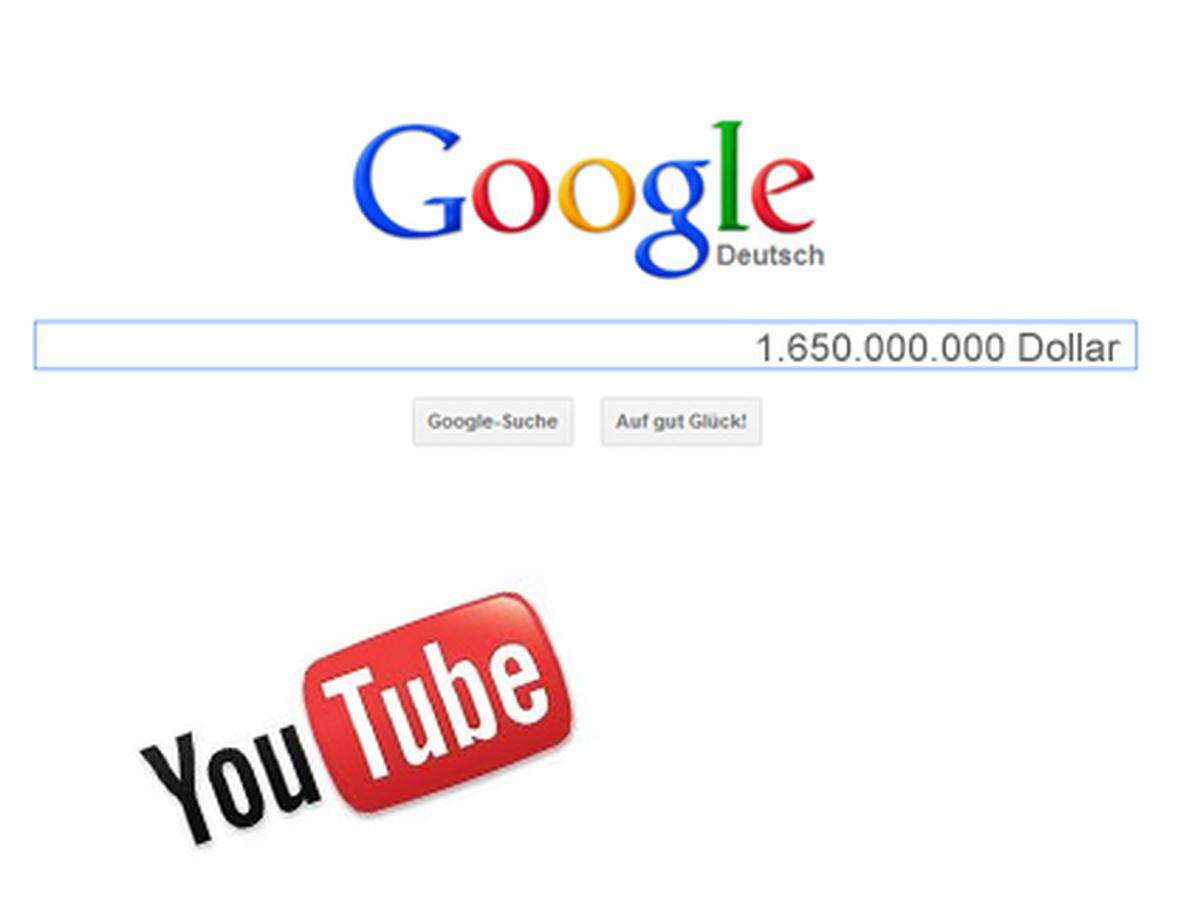 2006 war es eine der aufsehenerregendsten Firmenübernahmen: Google kaufte das Video-Startup Youtube um 1,65 Milliarden Dollar. Es war das erste Mal, dass eine Social-Media-Firma mit mehr als einer Milliarde Dollar bewertet wurde.