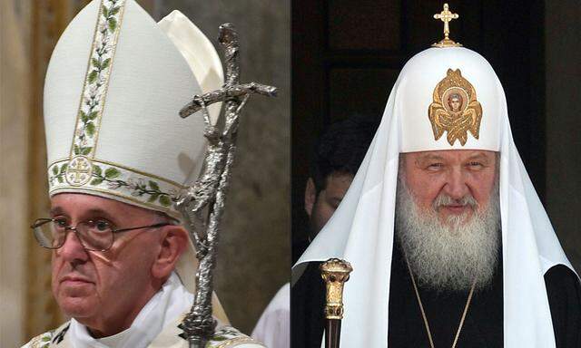 Papst Franziskus (links) und Patriarch Kyrill (rechts).