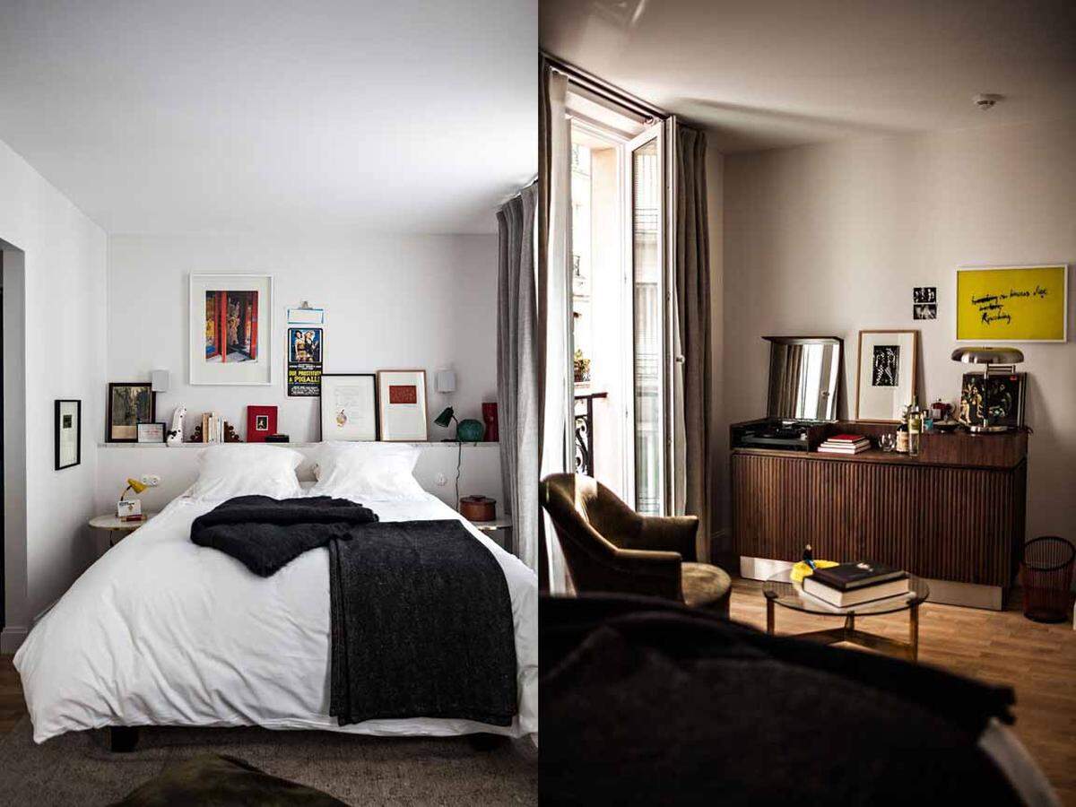 Das neoklassische Gebäude erinnert mehr an einen privaten Wohnsitz als an ein Hotel. Die 40 Zimmer sind im Bohemian-Stil ausgestattet und sollen den Gästen vermitteln, wie man in einem echten Pariser Studio wohnt.