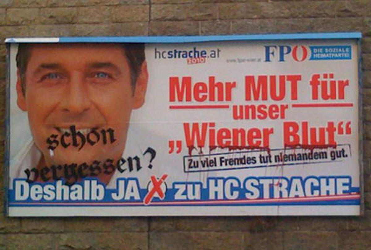 Andere Plakat-Verschönerer näherten sich dem Thema hintergründig künstlerisch.