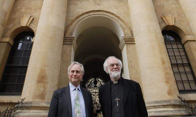 Archivbild: Atheist Richard Dawkins (links) mit dem Erzbischof von Cantebury Rowan Williams.