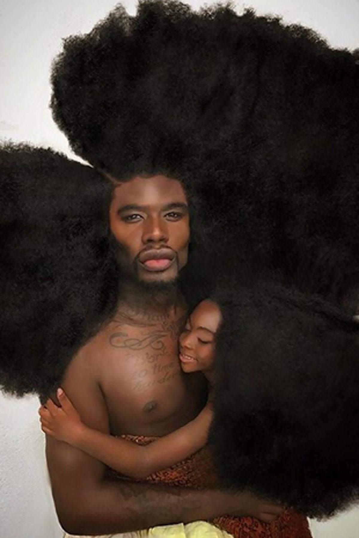 Benny Harlem aus Los Angeles stehen die Haare zu Berge - und zwar etwa 52 Zentimeter hoch. Der 27-Jährige, der sich als Model ein Zubrot zu seinem Lehrergehalt verdient, nennt seinen Kopfschmuck stolz "Krone" und hat es damit sogar ins Guinness Buch der Rekorde geschafft. Knapp 445.000 Instagram-Fans hat Harlem.