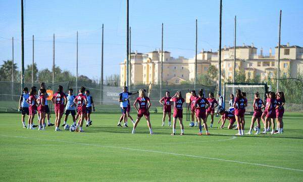 Die spanische  Nationalmannschaft bei einem Training vergangene Woche in Valencia.