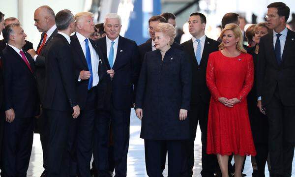 Während eines Rundgangs durch das neue Nato-Hauptquartier in Brüssel drängelt Trump den montenegrinischen Ministerpräsident Dusko Markovic brüsk zur Seite und baut sich in herrischer Pose neben Nato-Generalsekretär Jens Stoltenberg auf. Das Kinn gereckt, wirft Trump sich in die Brust. Das kurze Video wird im Internet zum Renner. Alle führenden US-Medien haben es auf ihrer Startseite.