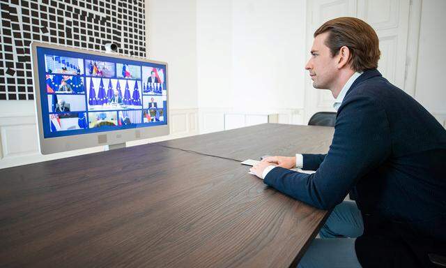 Bundeskanzler Sebastian Kurz nahm bereits an vier EU-Gipfeln per Videoschaltung teil.