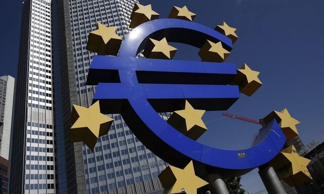 Euro currency sign is seen in front of the European Central Bank (ECB) headquarters in Frankfurt