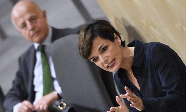 SPÖ-Chefin Pamela Rendi-Wagner und Vizekanzler Clemens Jabloner während der Aktuellen Stunde zum Thema 'Mieten' 