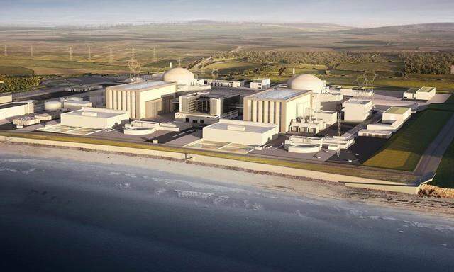 Computeranimation: So sollen die beiden Reaktoren von Hinkley Point C aussehen.