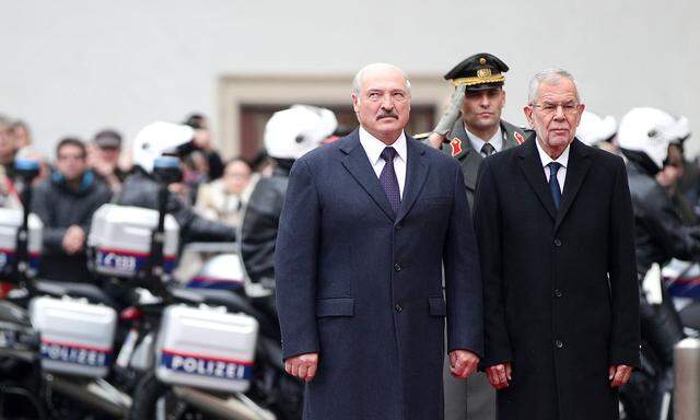Alexander Lukaschenko mit Bundespräsident Van der Bellen.