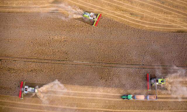 Getreideernten werden schon jetzt teilautonom durchgeführt. Im Bild eine solche im deutschen Mecklenburg-Vorpommern.