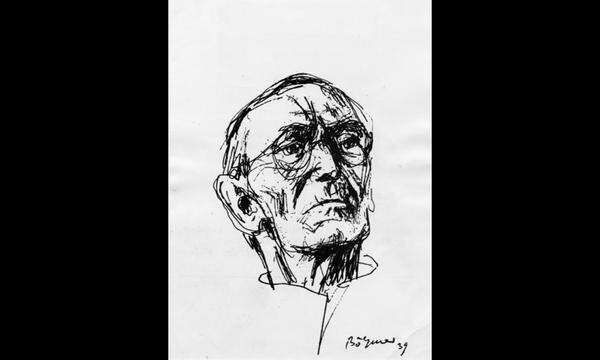 Hermann Hesse, hier porträtiert von Gunter Böhmer, hätte heuer seinen 145. Geburtstag gefeiert. Zu diesem Anlass erscheint Anfang April bei Suhrkamp der Band „Inspiration Hermann Hesse“. 