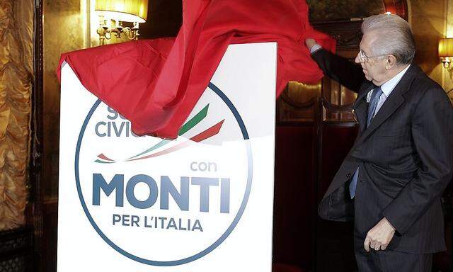 Monti stellte seine Wahlliste aus Zentrumsparteien vor