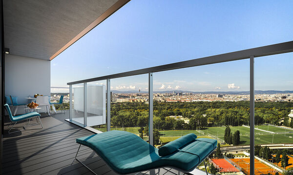 Blick aus dem Buwog/IES-Projekt Marina Tower – Fertigstellung 2022.