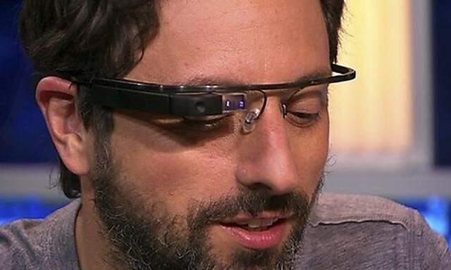 Handout shows Google co-founder Sergey Brin modelling prototype for new Google glasses on The Gavin 