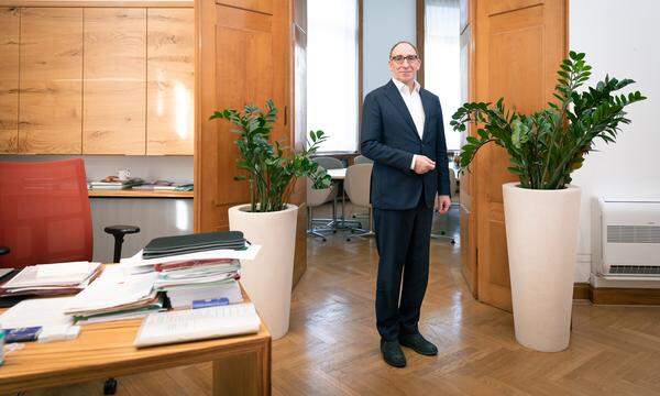 Gesundheitsminister Johannes Rauch in seinem Büro im Ministerium.