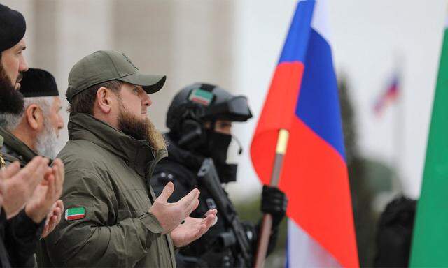 Ramsan Kadyrow am 25. Februar 2022 in Grosny.