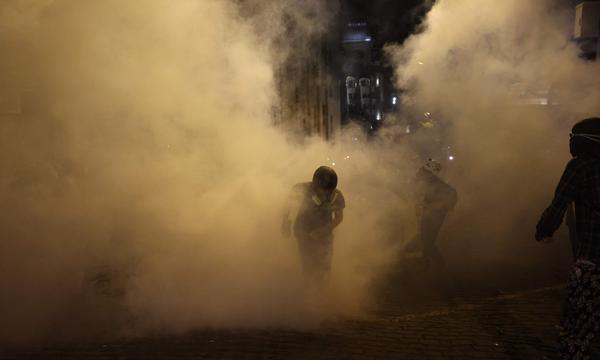 Die Polizei setzte Tränengas ein