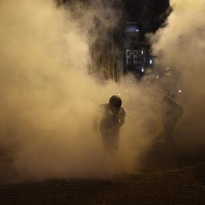 Die Polizei setzte Tränengas ein