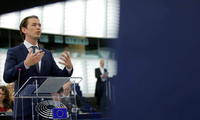 Austrian Chancellor Kurz addresses the European Parliament in Strasbourg