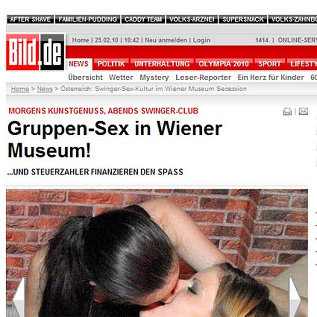 "Gruppen-Sex mitten im Museum, Frauen in Lack und Leder", beschreibt die deutsche Boulevardzeitung "Bild.de" die Schau. "Obwohl die als Swinger-Club eingerichteten Räume auch tagsüber nur für Erwachsene zugänglich sind, laufen Politiker Sturm."