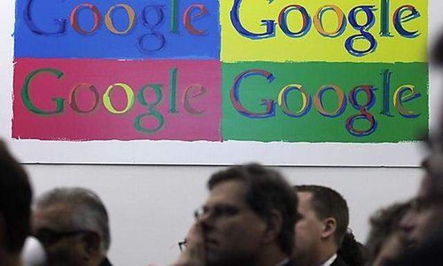 FILE - In this Dec. 16, 2010 file photo, the Google logo is displayed in the companys New York offics New York offic