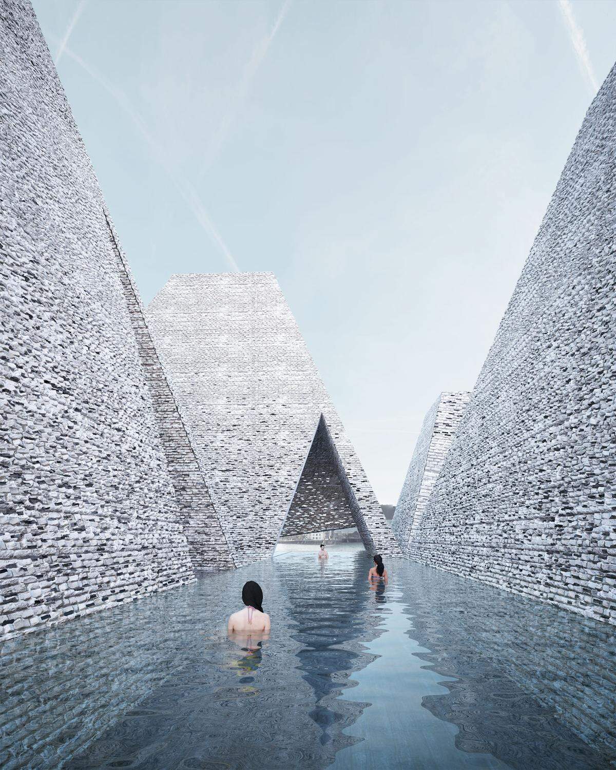 Gewaltige Pyramiden und gläserne Tunnel: Das japanische Architekturbüro Kengo Kuma and Associates hat den Zuschlag für das neue Waterfront Cultural Center inklusive Schwimmbad in Kopenhagen erhalten.