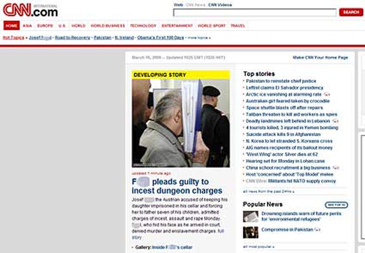Das Teilgeständnis von F. war am Montagvormittag schließlich sogar eine "Breaking News"-Story auf dem weltweiten Nachrichtensender CNN.