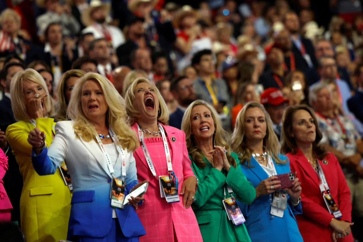 Trump supporters at the party convention in Milwaukee.