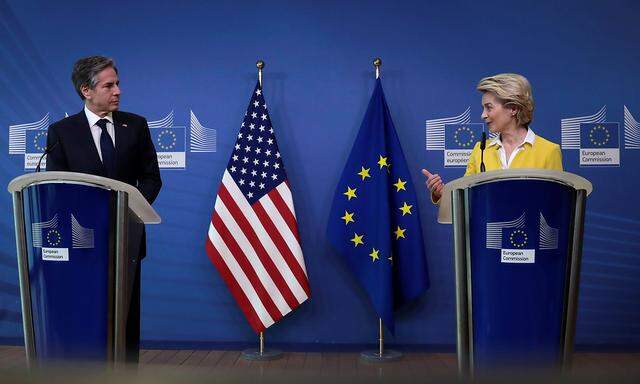 Freundlichere Signale aus Washington. US-Außenminister Antony Blinken bei einem Treffen mit EU-Kommissionspräsidentin Ursula von der Leyen.