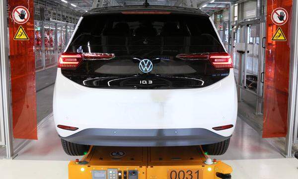 Produktion des VW ID3 Elektroautos.