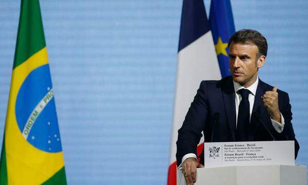Frankreichs Präsident Emmanuel Macron in Brasilien.