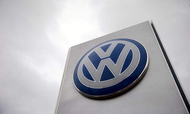 File photo of VW sign outside a Volkswagen dealership in London
