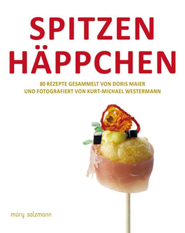 Die Liste der Teilnehmer liest sich vielversprechend: Rezepte für Fingerfood liefern unter anderem die Brüder Obauer, Andreas Döllerer, Ulli Hollerer-Reichl, Jörg Wörther oder Thorsten Probost. Das im Vorwort angekündigte „Lokalkolorit der Schöpfungsstätten“ stimmt nicht in allen Fällen  – der Müncher Bobby Bräuer etwa kocht in Kitzbühel und liefert ein Rezept für Steirischen Kürbiskernaufstrich –, die Rezepte sind aber durchaus spannend: Rehbutterschnitzerl auf Zuckerrübe, frittierte Minisaiblinge oder weiße Zwiebel in Safran mit Knollenziest.  Doris Maier: „Spitzenhäppchen“. müry salzmann, 160 Seiten, 24 Euro.