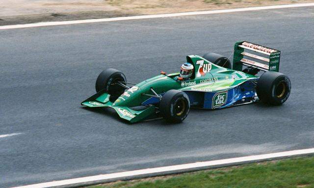 Michael Schumacher bei seinem ersten Formel 1 Rennen dem gro�en Preis von Belgien 1991 Spa Franc