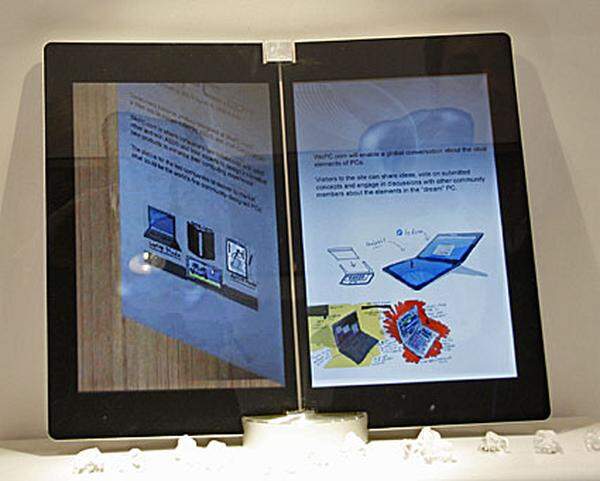 Auf dem Prototypen konnten Seiten eines virtuellen Buches umgeblättert werden.