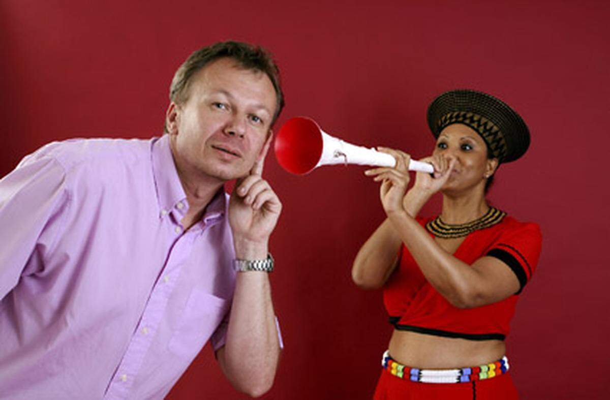 Vuvuzela-Bläser tröten in B