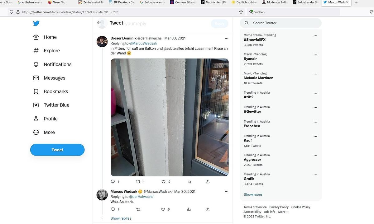 Bericht eines Twitter-Nutzers