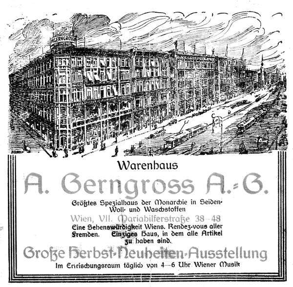 Ein Reklame für das Kaufhaus, 1912.