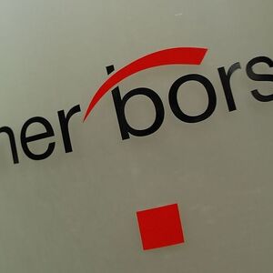 The Vienna Stock Exchange (Wiener Boerse) logo is displayed next to the company's street entrance in Vienna